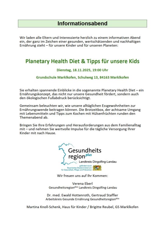 Infoabend Ernährung